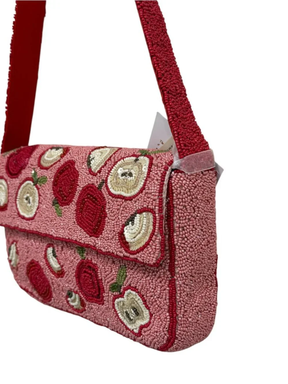 Beaded Sequin Bag Red Apple New Release Made in India NWT